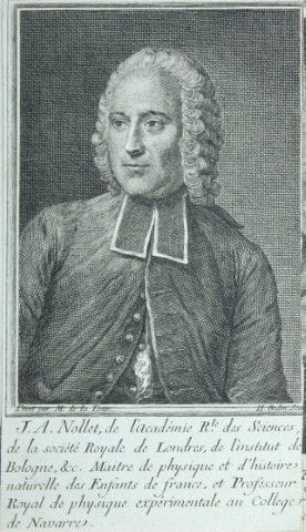 M de la Tour - Engraving of Abbe Nollet by H Godin