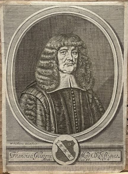 William Faithorne line engraving of Francis Glisso