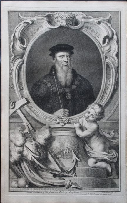 Jacobus Houbraken - Rare engraving of John Russell