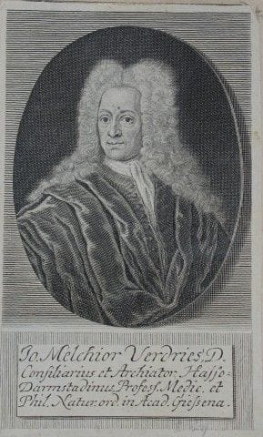 Engraving of Johann Melchior Verdries by Martin Be