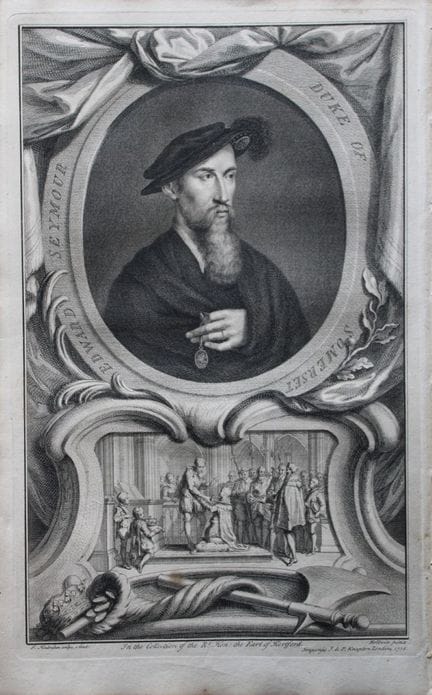 Jacobus Houbraken - Rare engraving of Edward Seymo