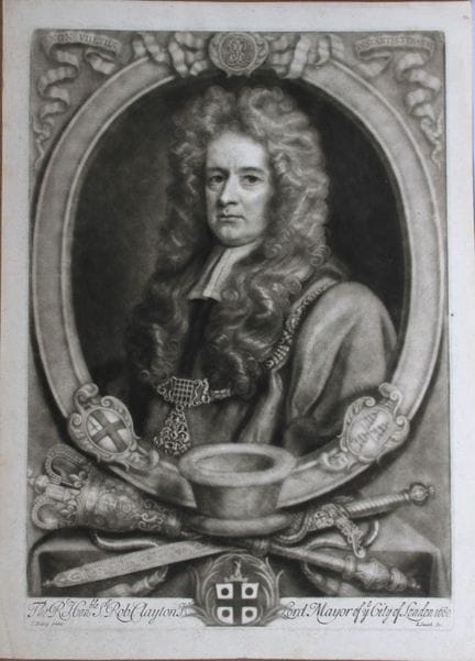 John Riley - Incisione di Sir Robert Clayton reali