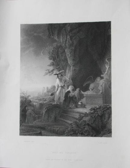 Rembrandt - Noli me tangere, incisione di G. Lévy,
