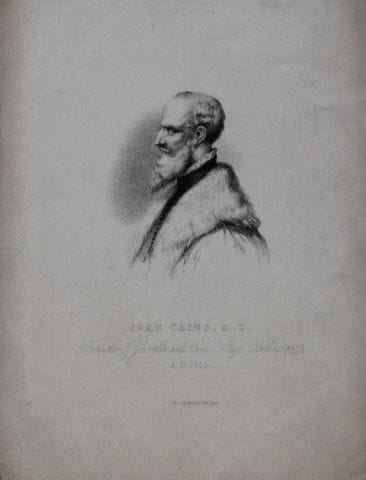 Engraving of John Caius MD, founder of Cambridge c