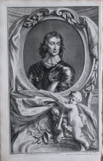 Jacobus Houbraken - Rare engraving of General Lamb