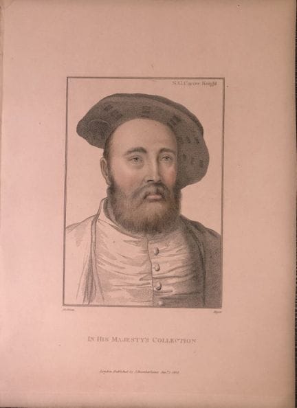 Portrait of Sir George Carew by Hans Holbein 1812.