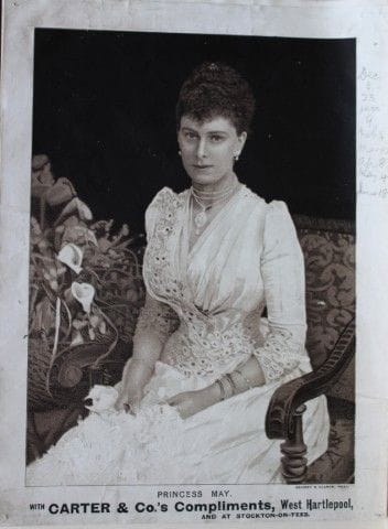 Stampa d'epoca della principessa Maria di Teck, in