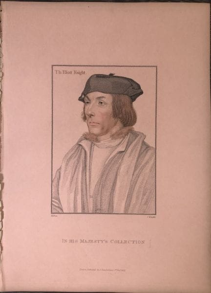 Portrait of Sir Thomas Elyot by Hans Holbein 1812.