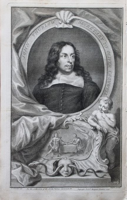 Jacobus Houbraken - Rare engraving of John Thurloe