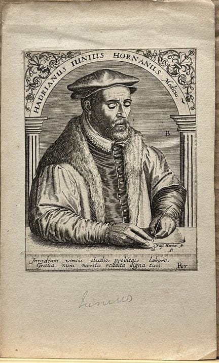 T de Bry engraving of Hadrianus Junius 1650 
.

T 
