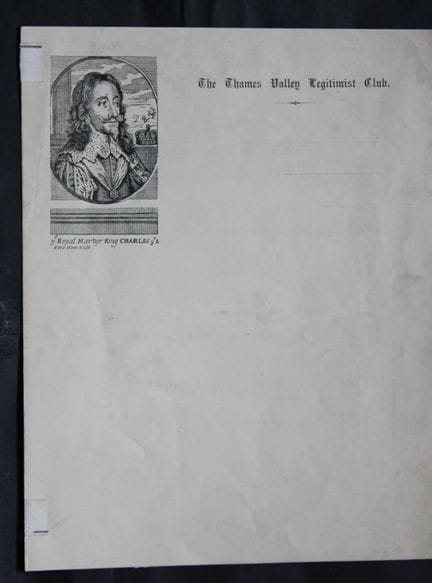 Letterhead of the Thames Valley Legitimist Club 18