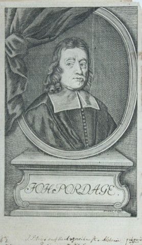 Engraving of John Pordage engraved by Johann Bruhl