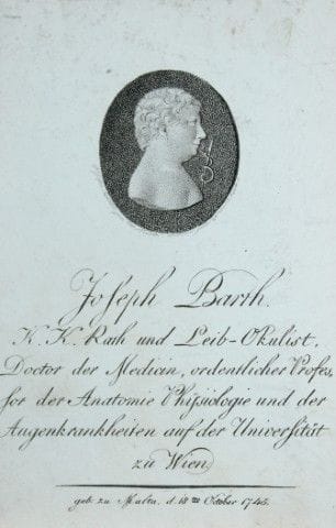 Engraving of Josef Barth by JD Laurenz after Josep