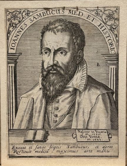 T de Bry - engraving of Johanne Sambucus 1620.

Co