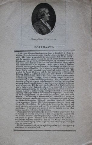 Herman Boerhaave engraving by P. Rothwell 1795.

T