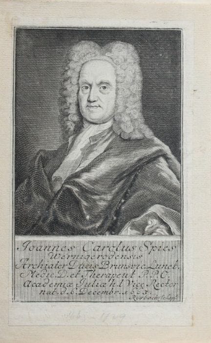 Johann Karl Spies, incisione di Johann Rosbach, 17
