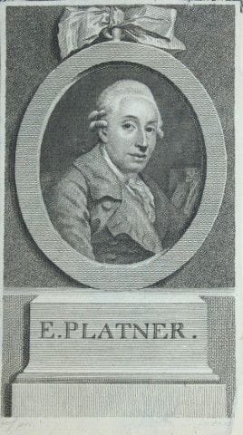 Engraving of Ernst Platner drawn by Anton Graff an