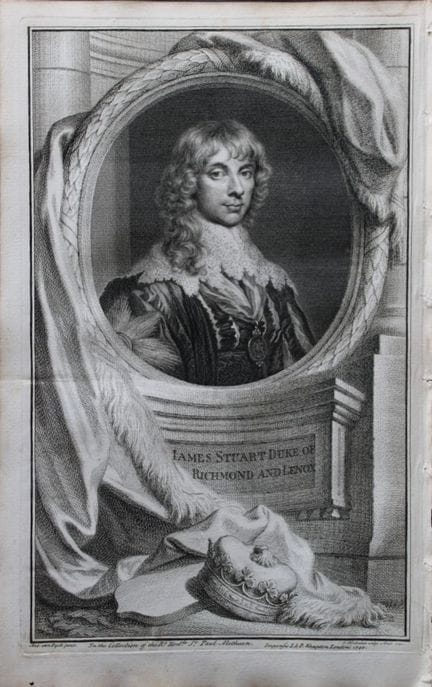 Jacobus Houbraken - Rare engraving of James Stuart