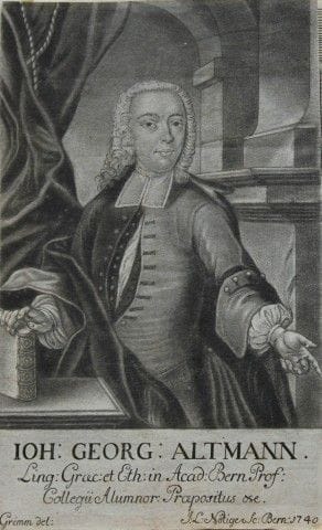 Engraving of JG Altmann by Johann Nohtiger after G