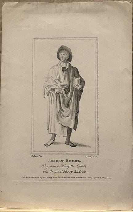 Holbein - 19th century Engraving of Andrew Borde b