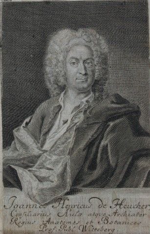 Engraving of Johann Heinrich von Heucher by Martin