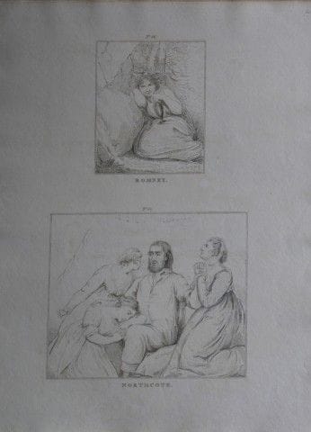 George Romney e James Northcote - Incisione di Joh