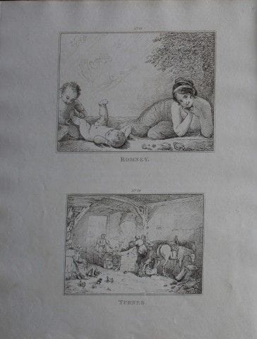 George Romney & JMW Turner - Etching by John Young