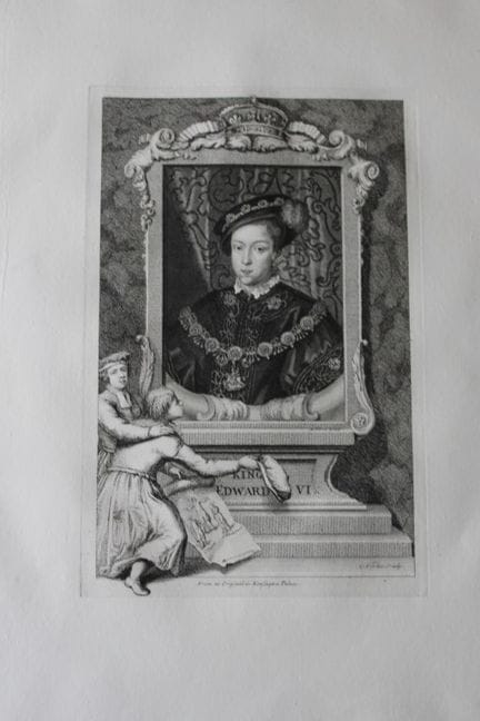 George Vertue - Rare folio engraving of Edward VI 