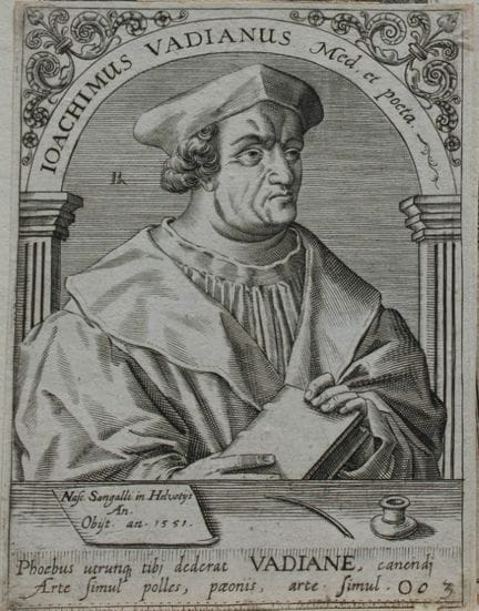 Theodor de Bry - Incisione di Joachim Vadianus, 16