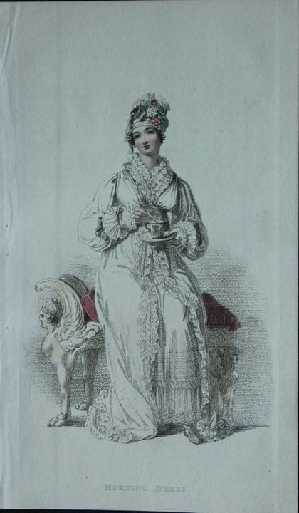R·阿克曼——1816年《散步礼服》版画。

这些原版手绘彩色的水彩蚀刻版画出自鲁道夫·阿克曼的《艺