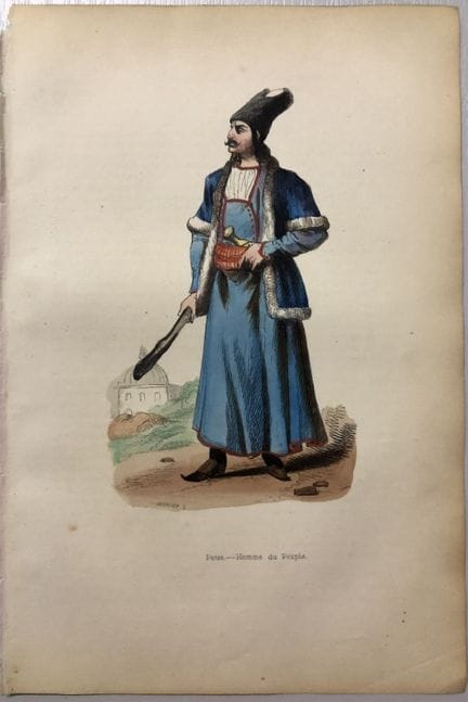 A Wahlen - Woodcut engraving of Persian Man of the