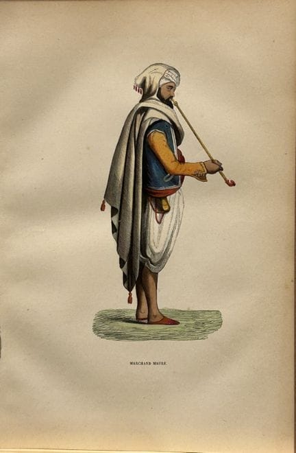 A Wahlen - Woodcut engraving of Moorish Merchant 1
