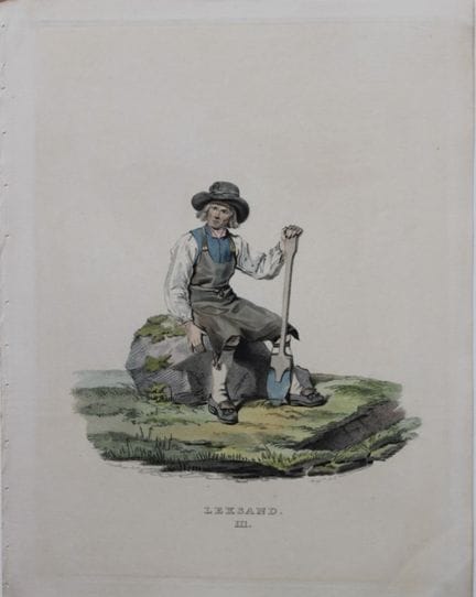 Sandberg - Lithographie coloriée à la main représe