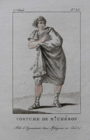 Gravure coloriée à la main représentant M. Chéron 