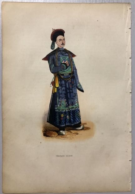 A Wahlen - Woodcut engraving of a Chinese soldier 