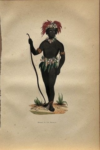 A. Wahlen – Gravure sur bois représentant un indig