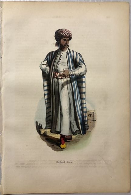A Wahlen - Woodcut engraving of an Arab Merchant 1