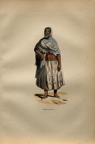 Une gravure sur bois de Wahlen représentant une fe