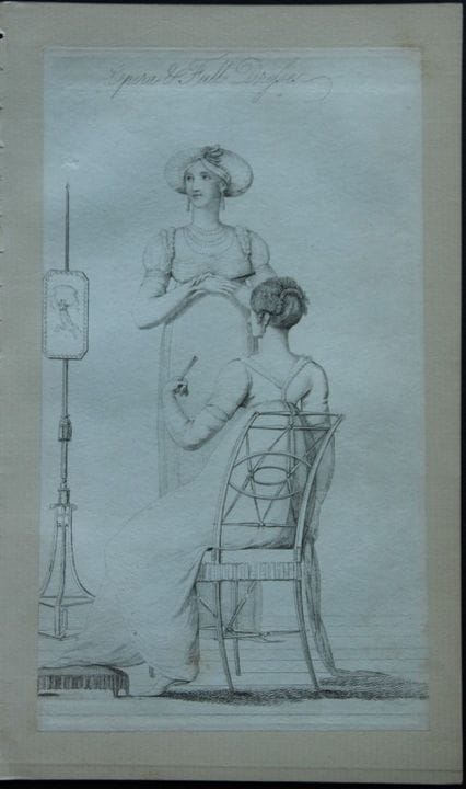 R·阿克曼——1816年歌剧礼服版画。

这些原版手绘彩色的水彩蚀刻版画选自鲁道夫·阿克曼的《艺术、