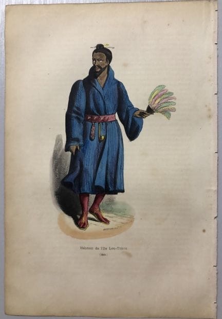 A Wahlen - Woodcut engraving of  Man of Lou-Tchou 