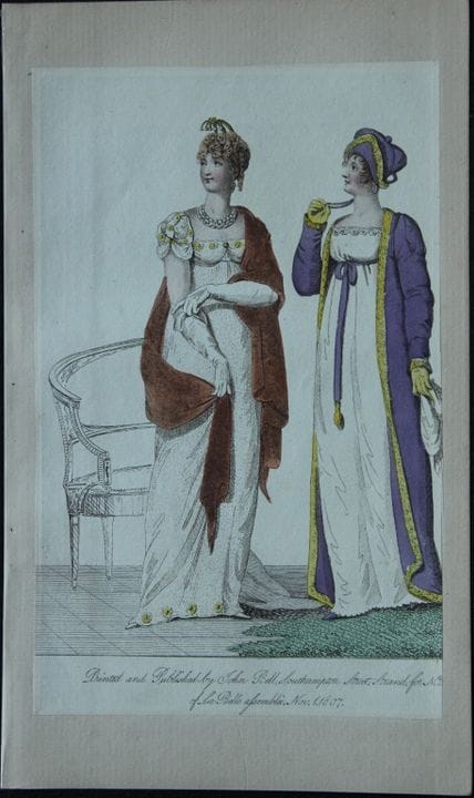 约翰·贝尔——摘自1808年版《La Belle Assemblee》的版画。

这些原始的手工上色