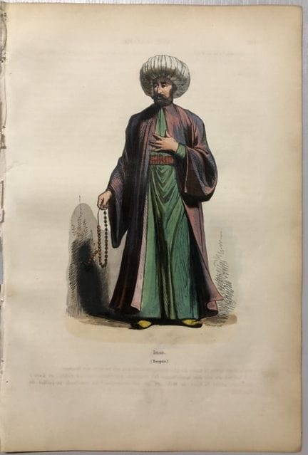 A Wahlen - Woodcut engraving of an Imam 1843.

Thi