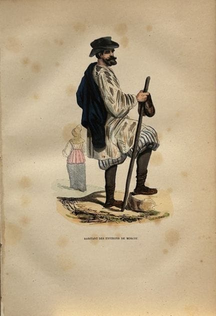 A Wahlen - Woodcut engraving of Moscow dweller 184