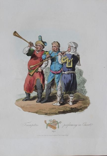 CH Smith -  Trumpeters 1814.

This hand-coloured a