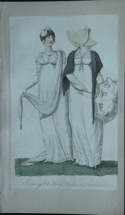 R. Ackermann - Grabado de vestidos de noche, 1816.