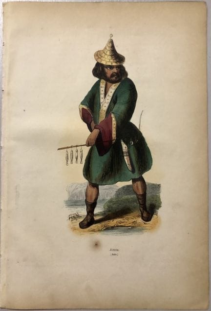 A Wahlen - Woodcut engraving of Ainu 1843.

This h