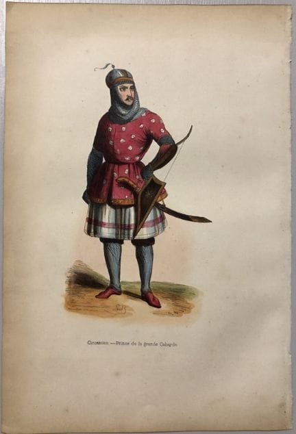 A Wahlen - Woodcut engraving of Circassian Prince 