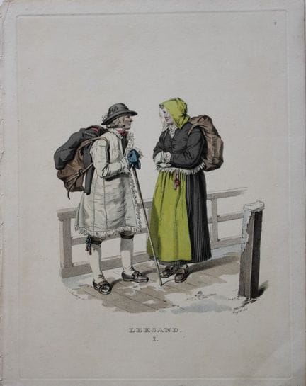 Sandberg - Lithographie coloriée à la main représe