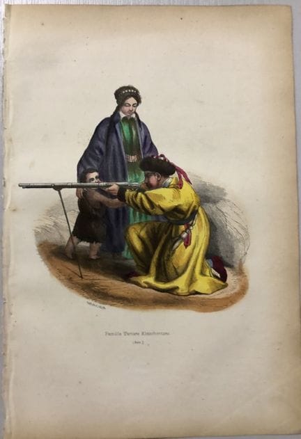 A Wahlen - Woodcut engraving of Tartar family 1843