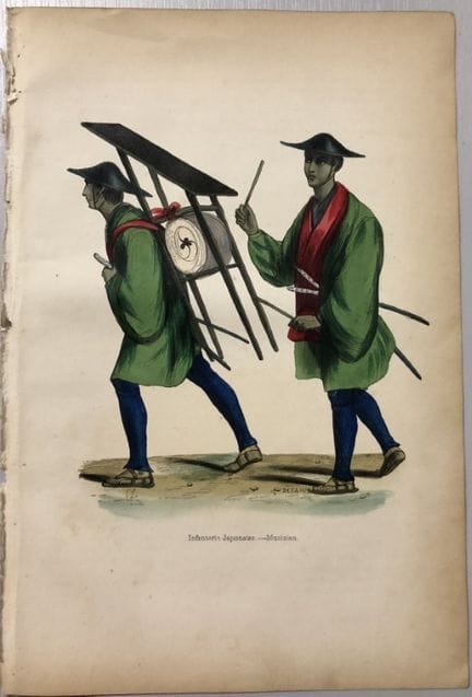 A Wahlen - Woodcut engraving of  Japanese infantry